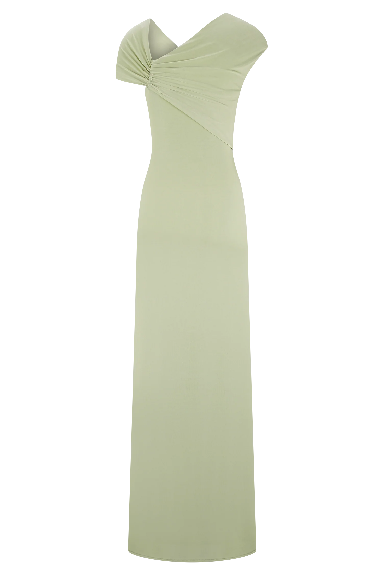 Ashford Asymmetrical Slinky Maxi Dress Sage