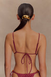 Memphis Beaded Bikini Top Wine