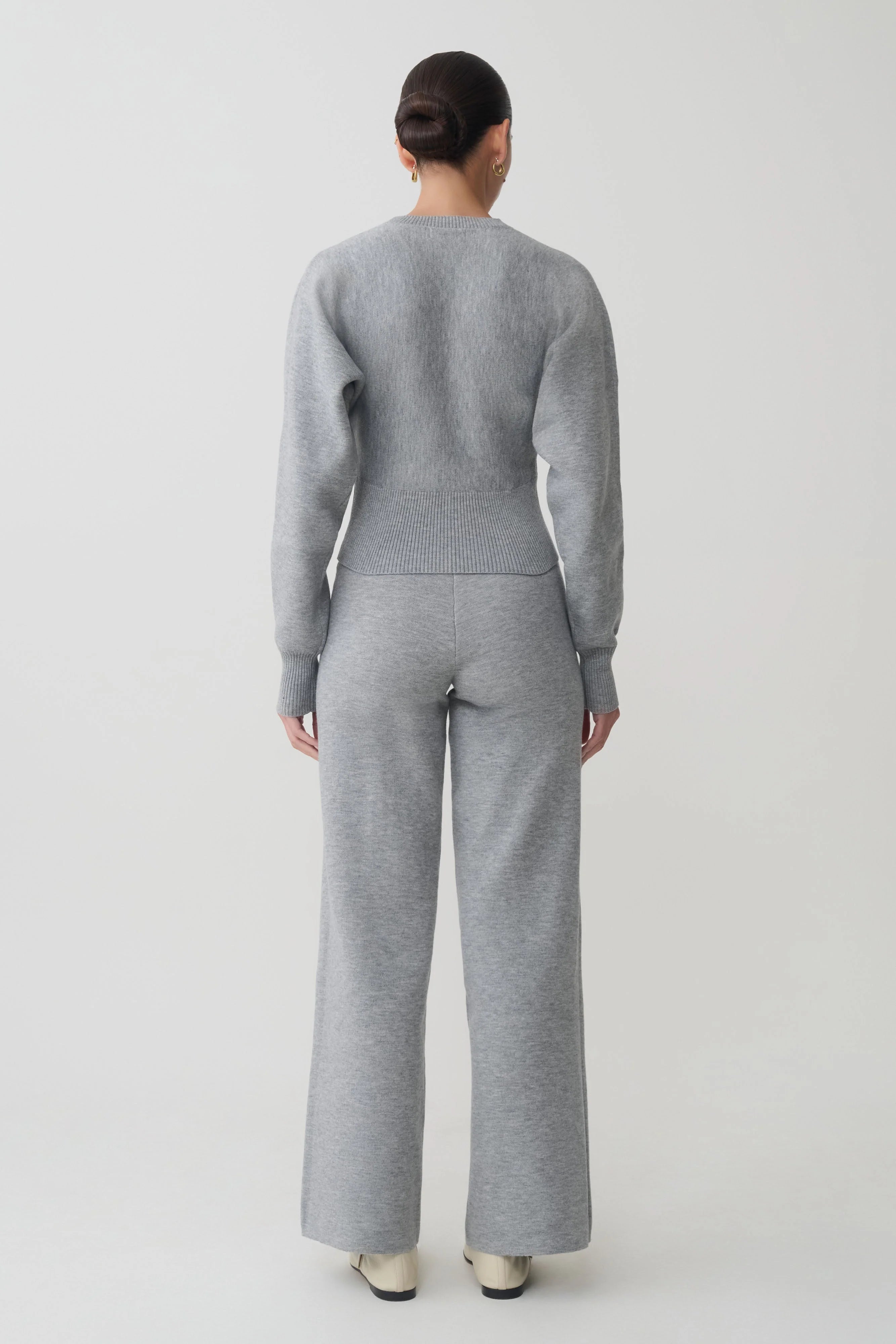 Kerrymae Straight Leg Knit Pants Grey Marle