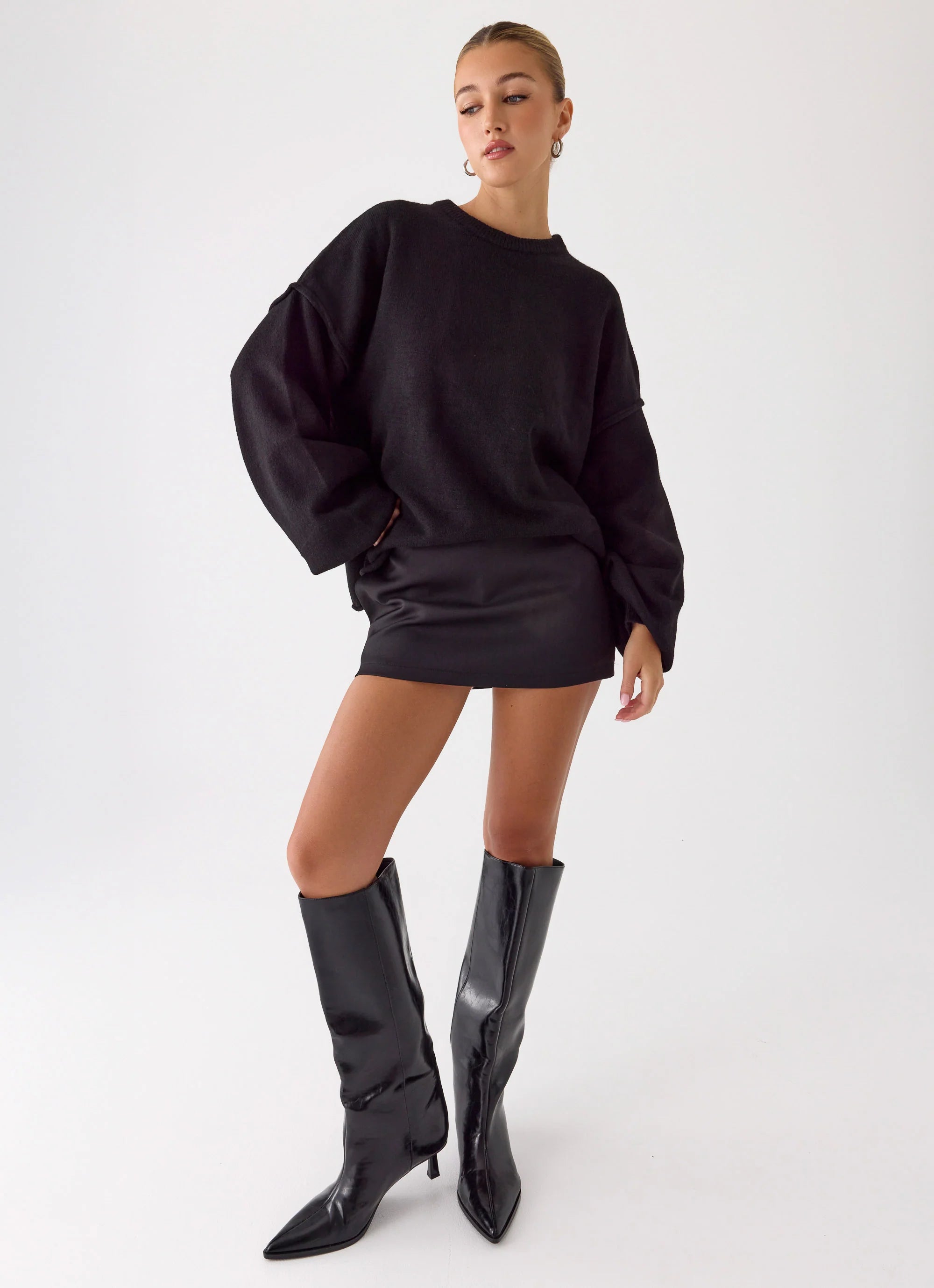 Jack Oversized Knit Sweater Black