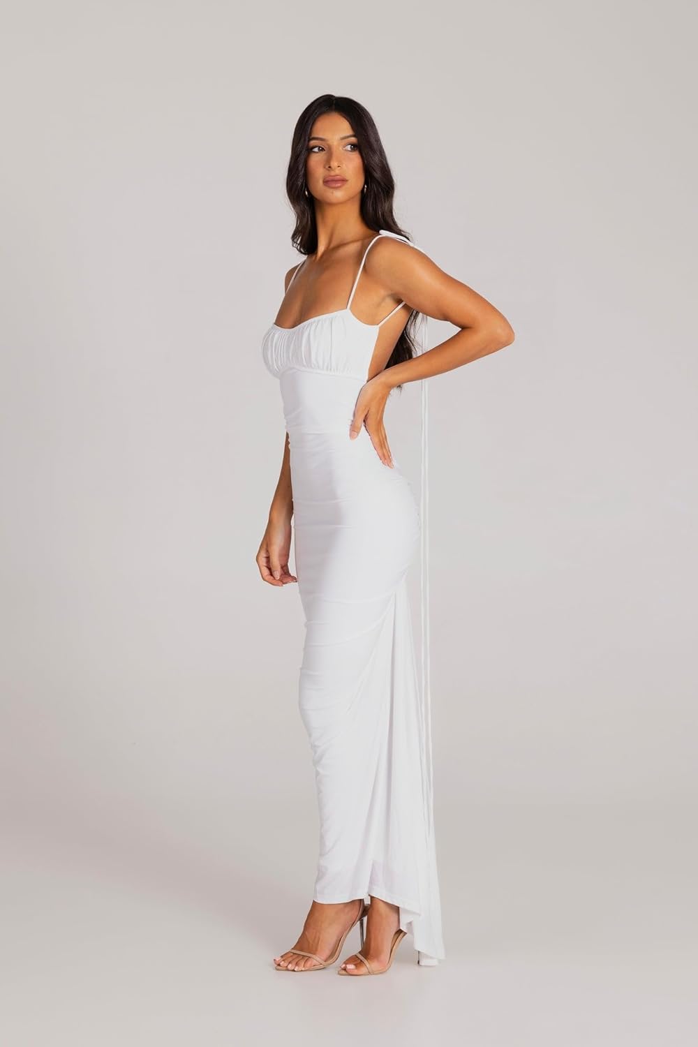 Women Sexy Backless Dress Bodycon Sleeveless Open Back Maxi Dress Formal Cocktail Wedding Guest