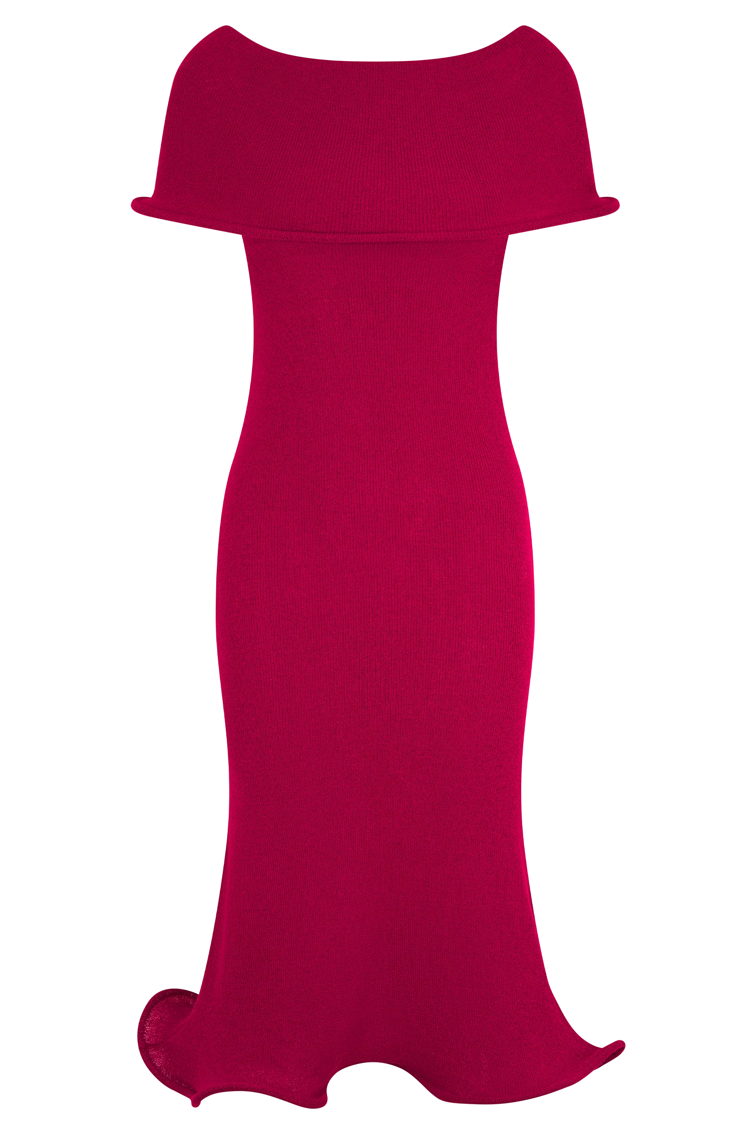 Molly Off Shoulder Knit Midi Dress Raspberry