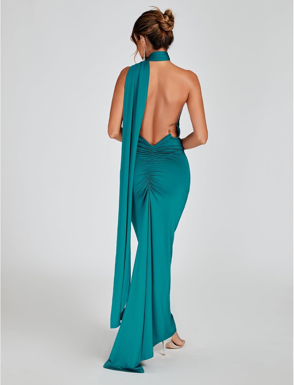 Women Sexy Backless Dress Bodycon Sleeveless Open Back Maxi Dress Formal Cocktail Wedding Guest