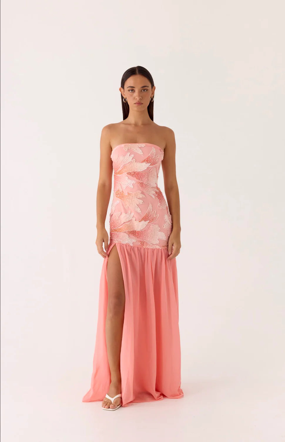 Allana Beaded Maxi Dress Papaya