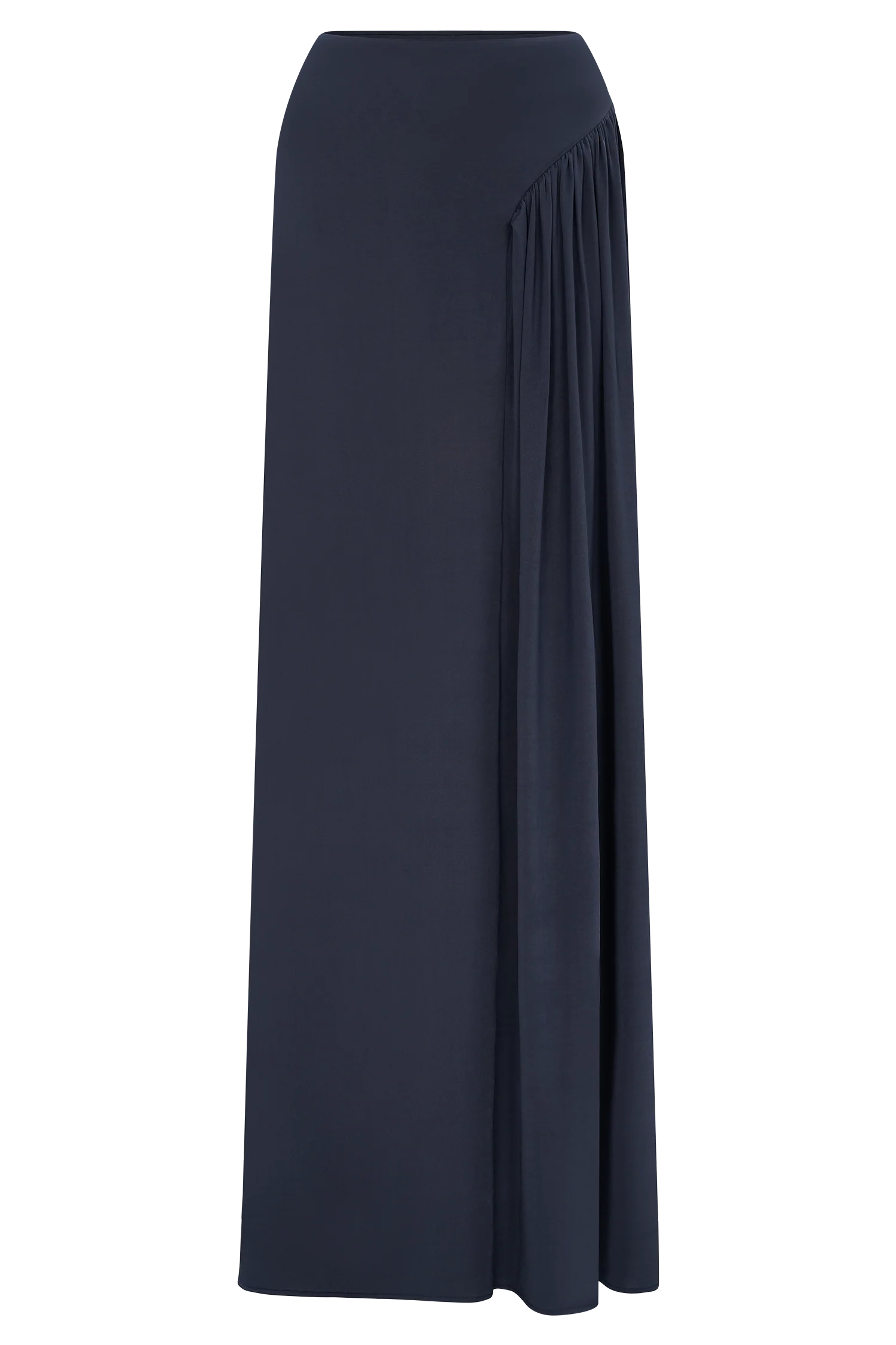 Vivica Slinky Gathered Maxi Skirt Midnight Navy