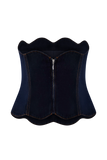 Oakley Strapless Scallop Denim Top Indigo Blue