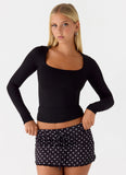 Get No Sleep Mini Skort Black Polkadot