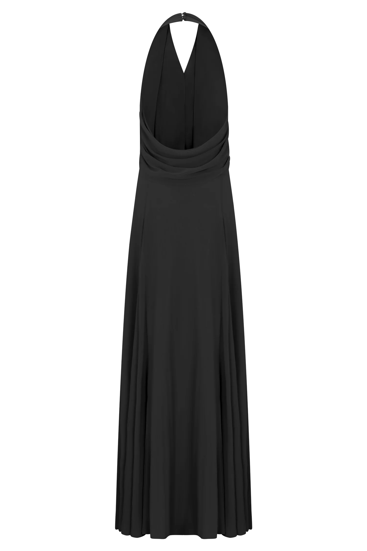 Santal Floral Chiffon Halter Maxi Dress Black