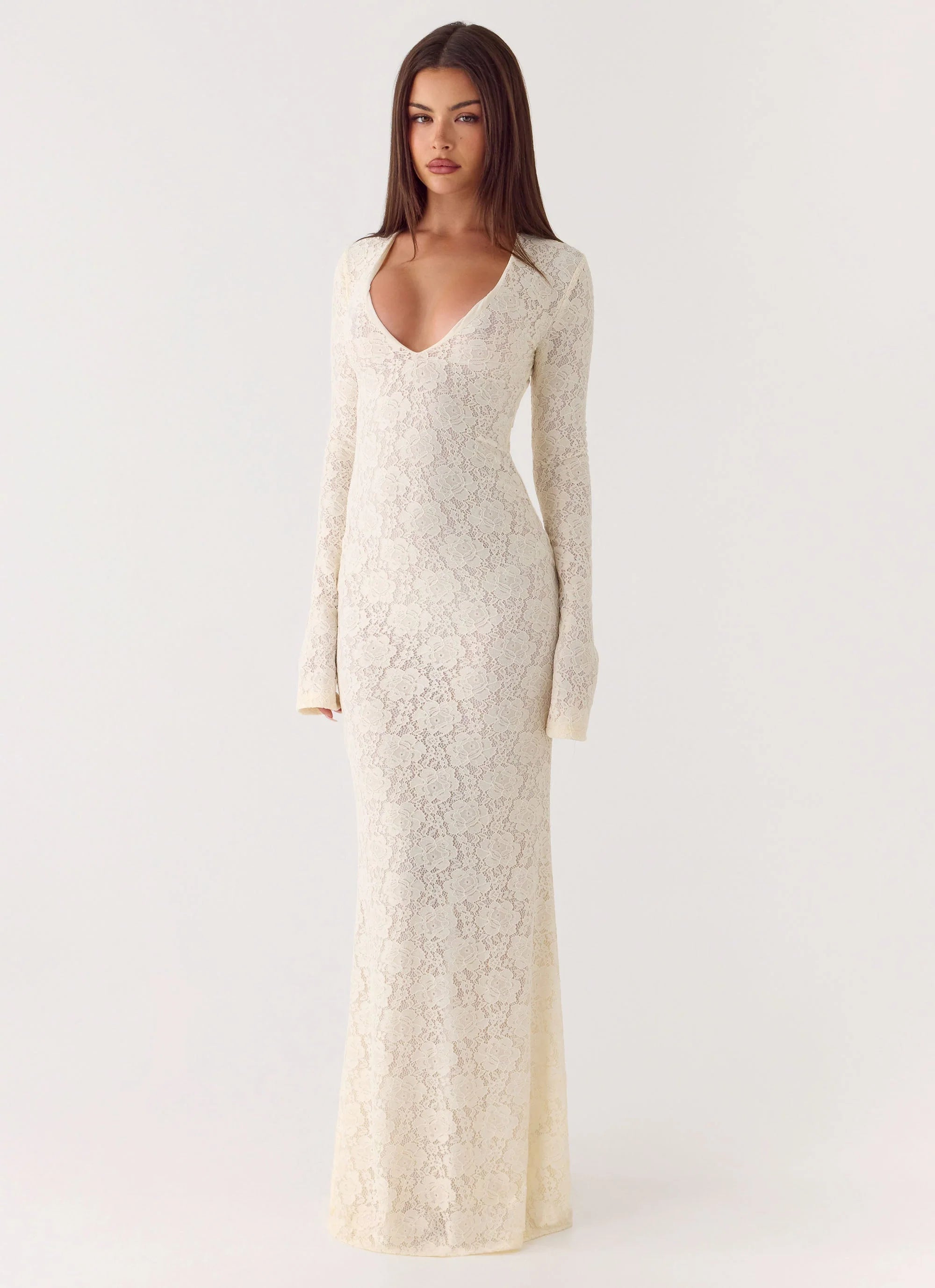 Astoria Long Sleeve Maxi Dress Ivory