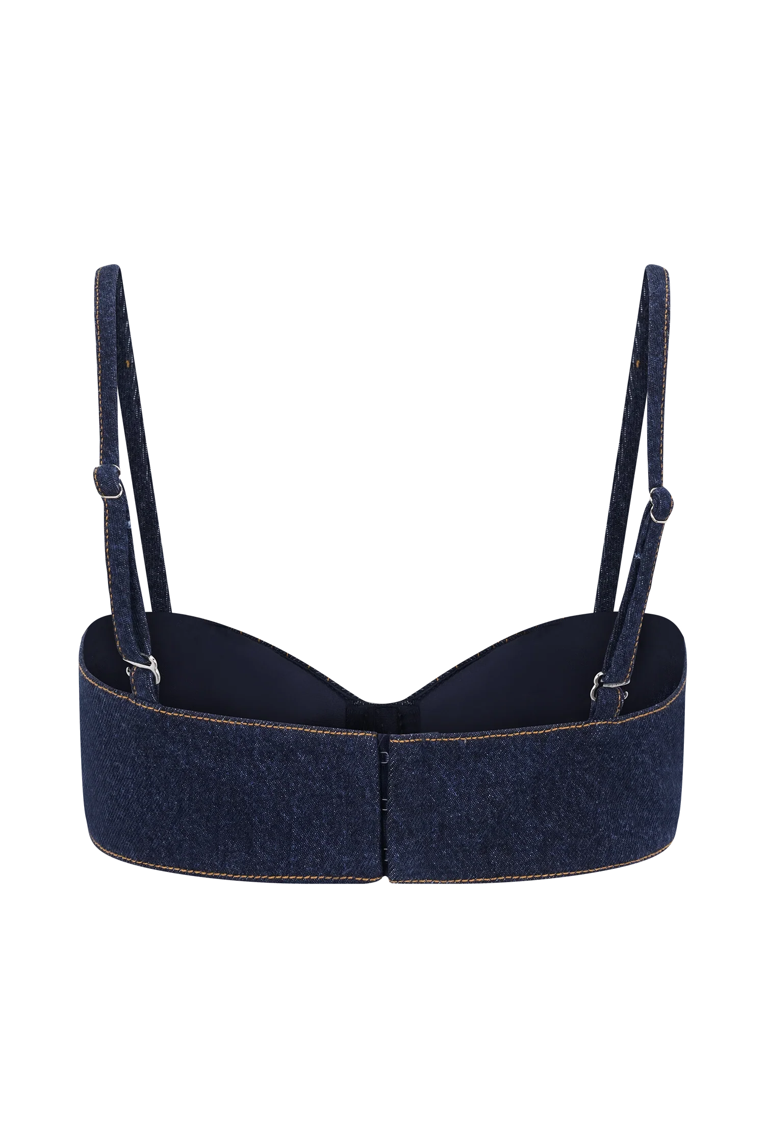 Belle Denim Cropped Bralette Indigo Blue