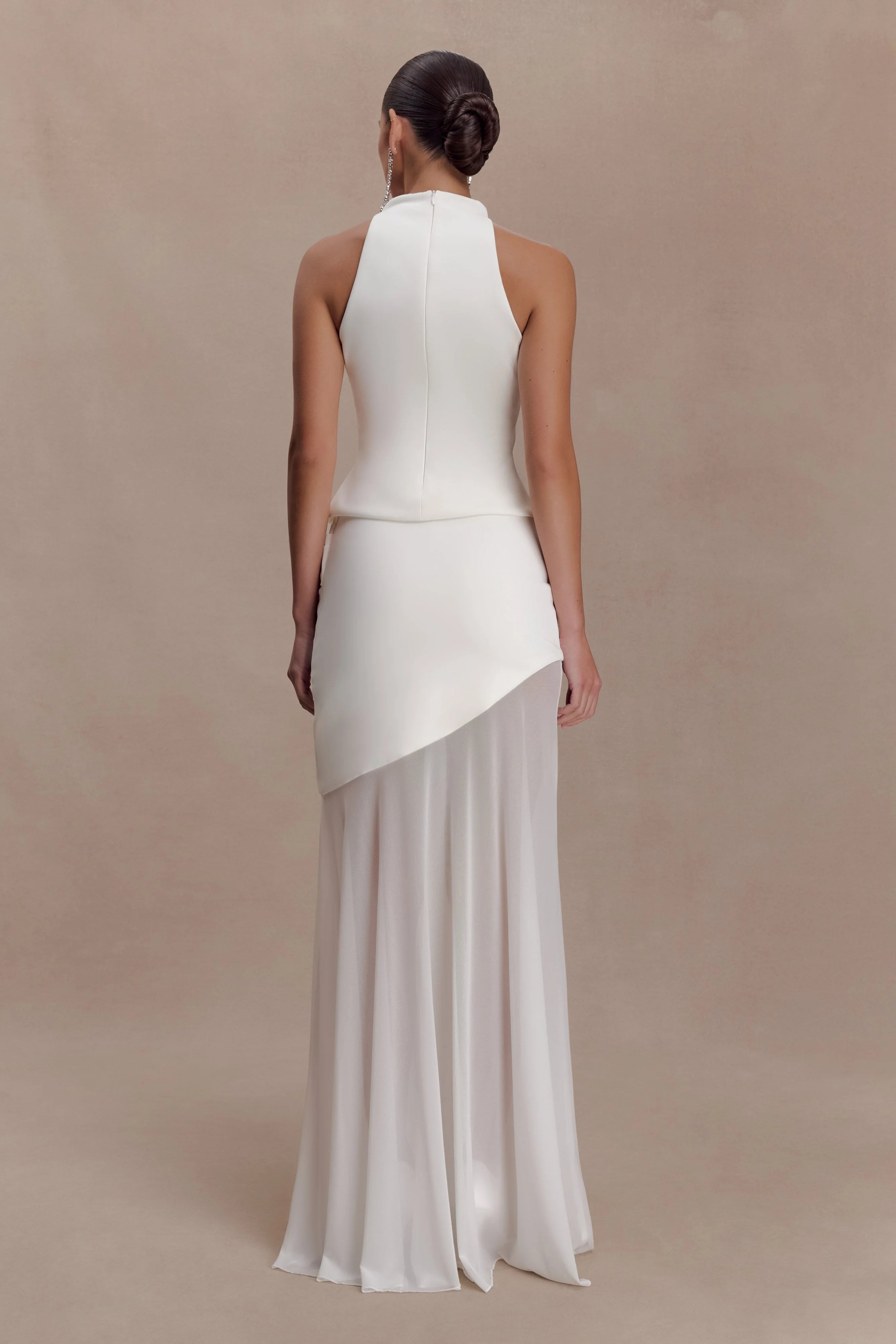 Portia Scuba Sleeveless Top White