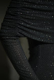 Marcel Off Shoulder Diamante Maxi Dress Gunmetal