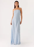Chaniva Maxi Dress - Blue Mocha Dot