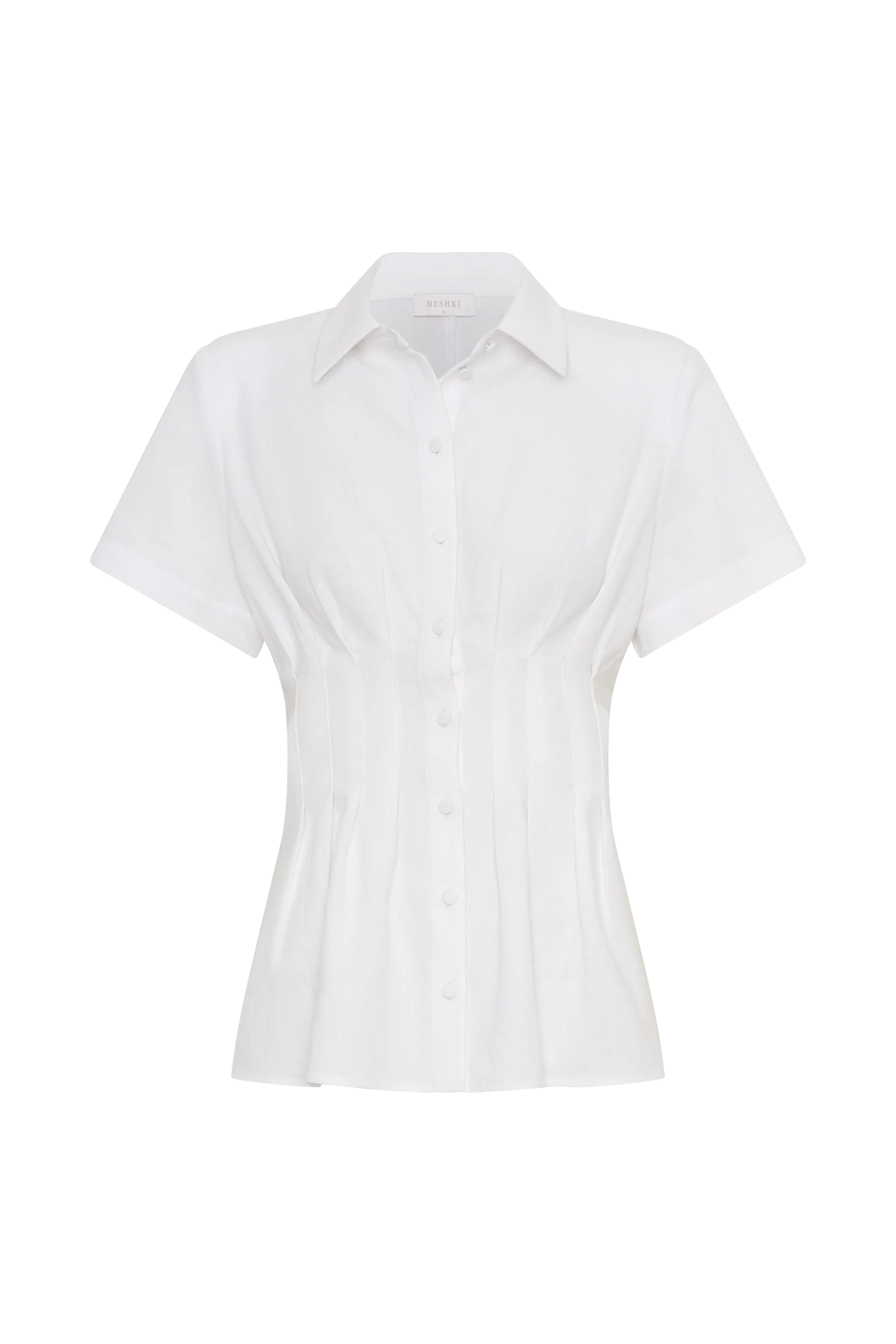 Selma Short Sleeve Linen Shirt White