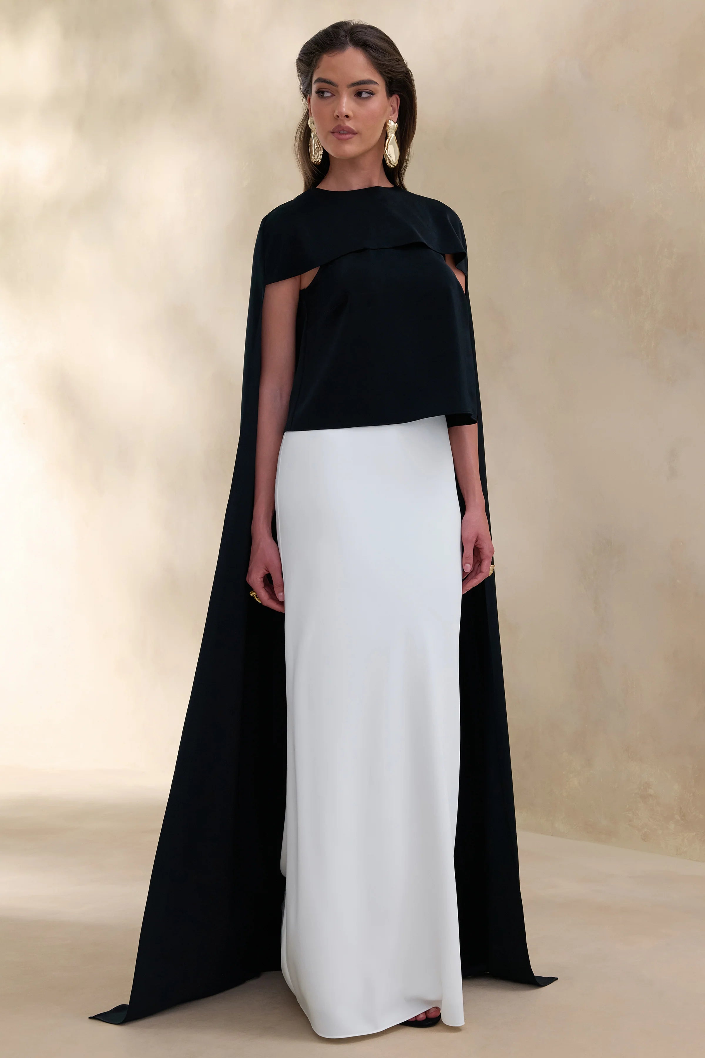 Iveta White Satin Maxi Skirt