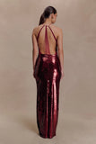 Baldwin Sequin Cut Out Maxi Dress Mahogany