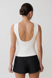 Kyra Open Back Scuba Crepe Top White