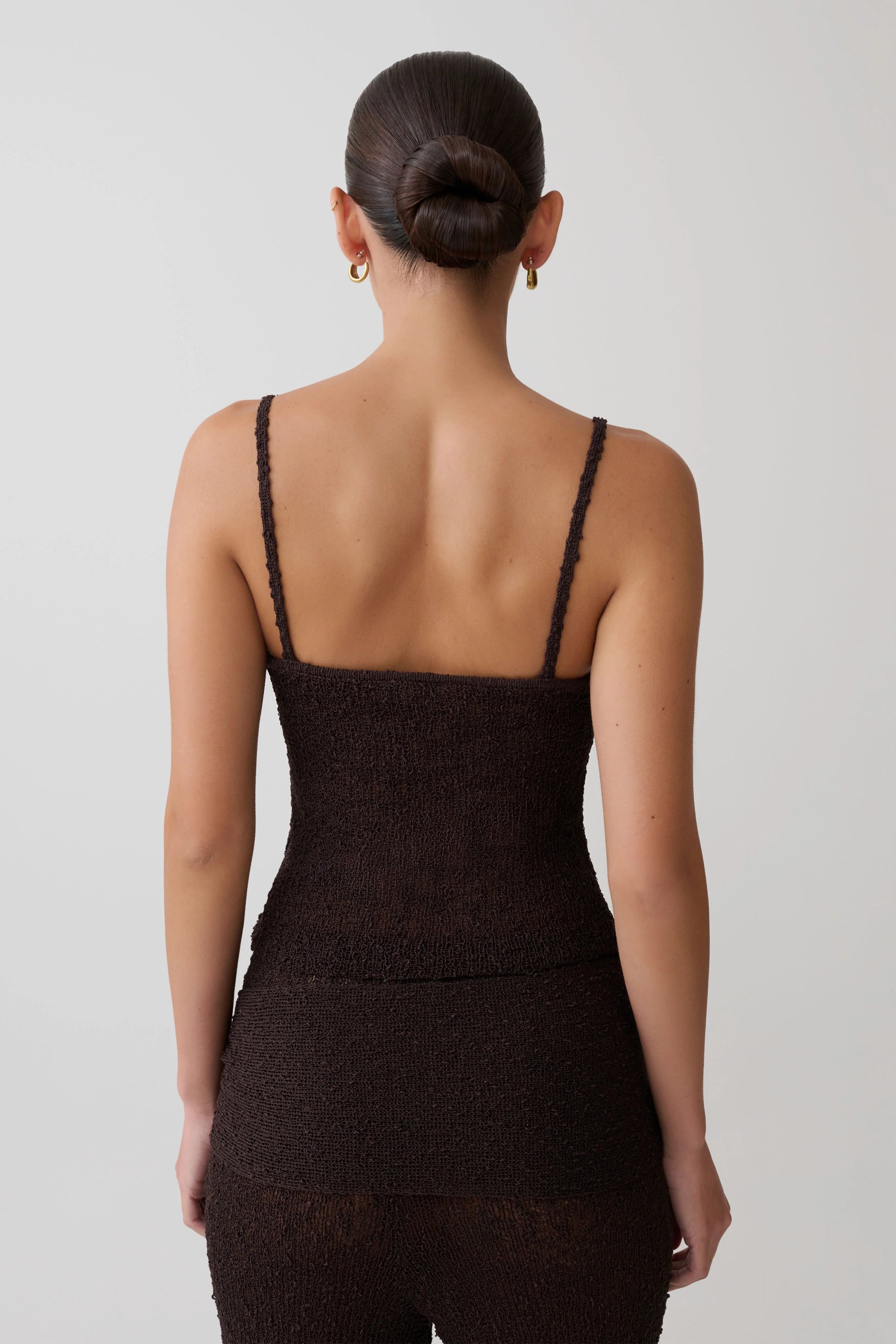 Mattais Boucle Knit Top Dark Chocolate
