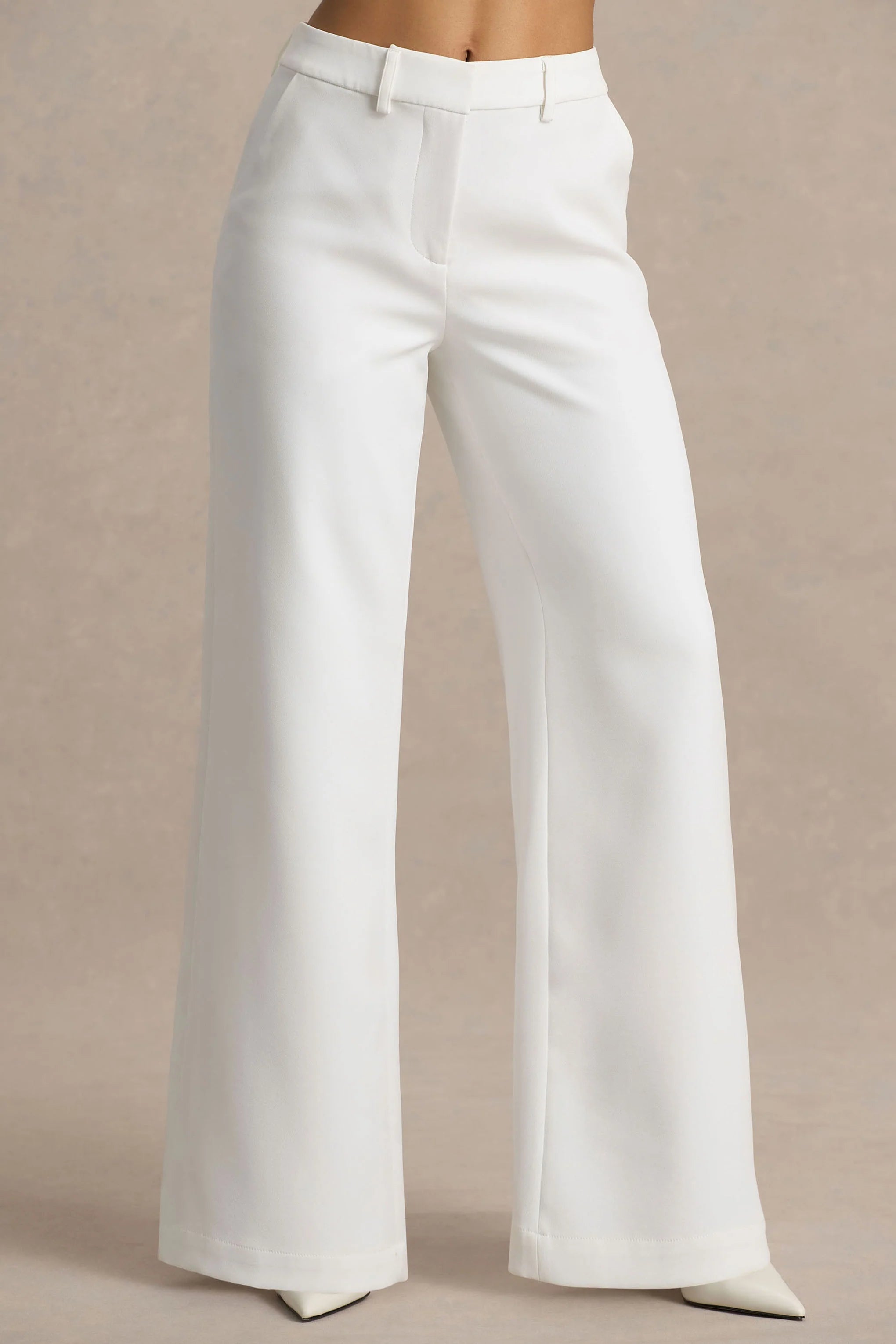 Silvia White Straight Leg Trousers