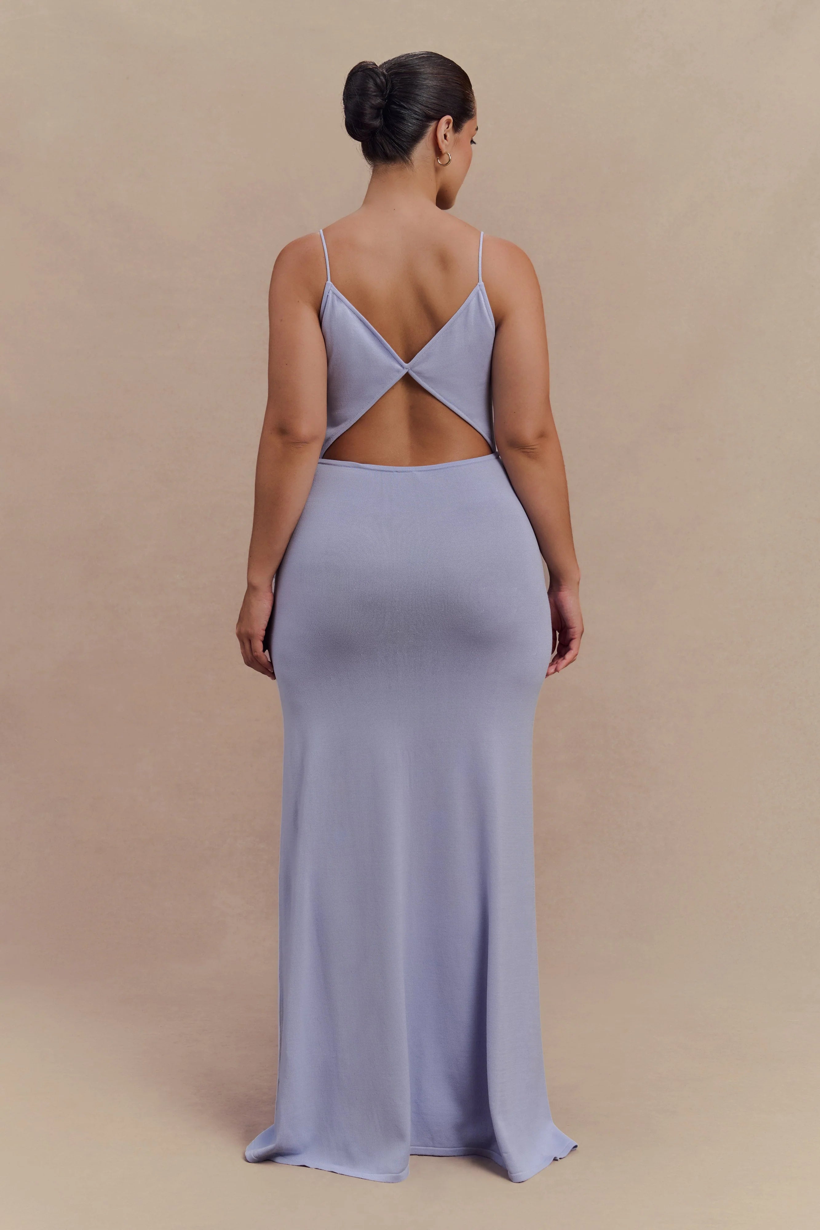 Reama Wrap Over Knit Maxi Dress Cornflower Blue