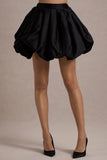 Tosca Black Satin Bubble Mini Skirt