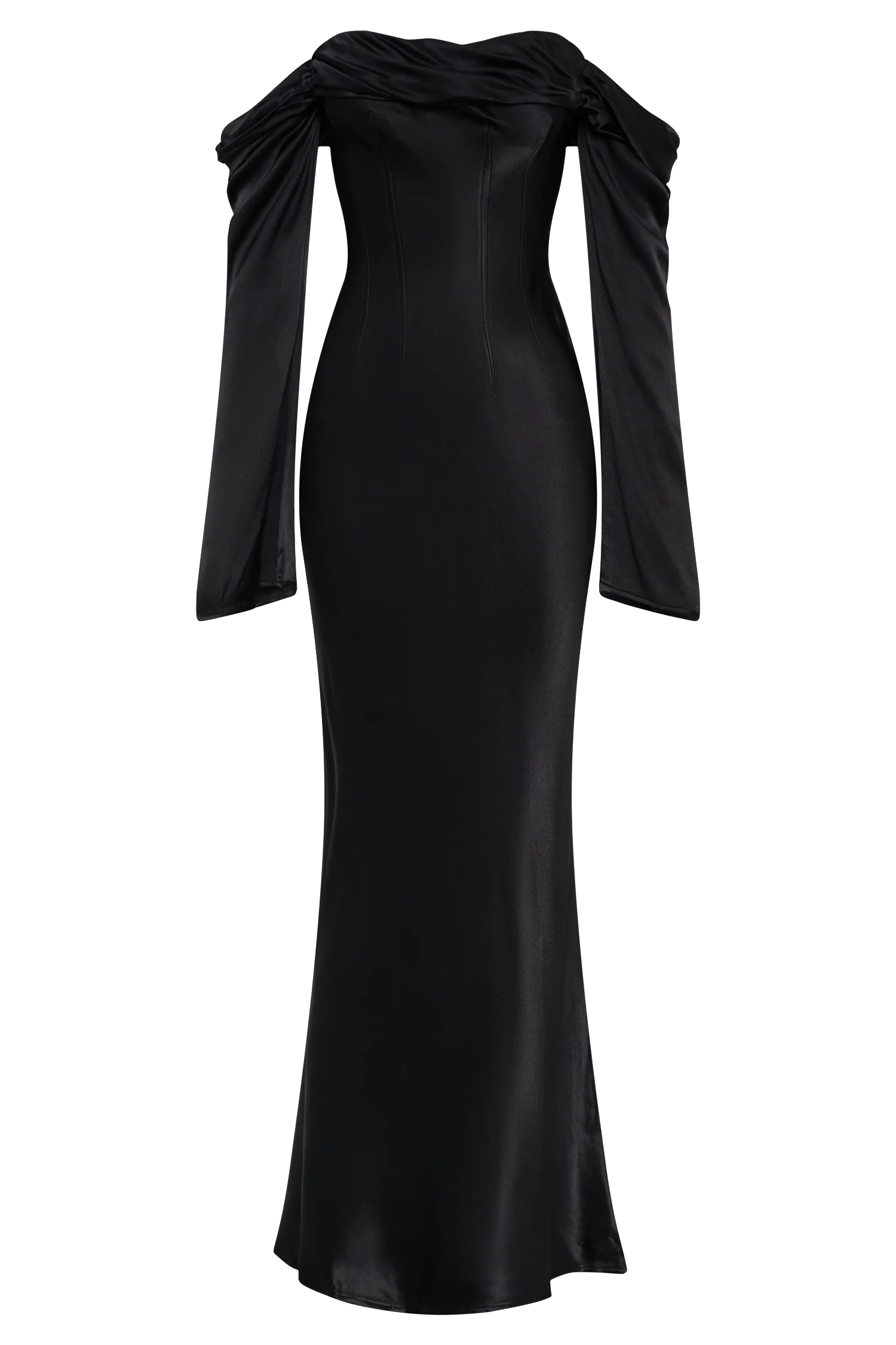 Giselle Off Shoulder Cowl Neck Maxi Dress Black