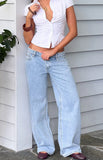 Clara Star Light Wash Denim Low Rise Jeans