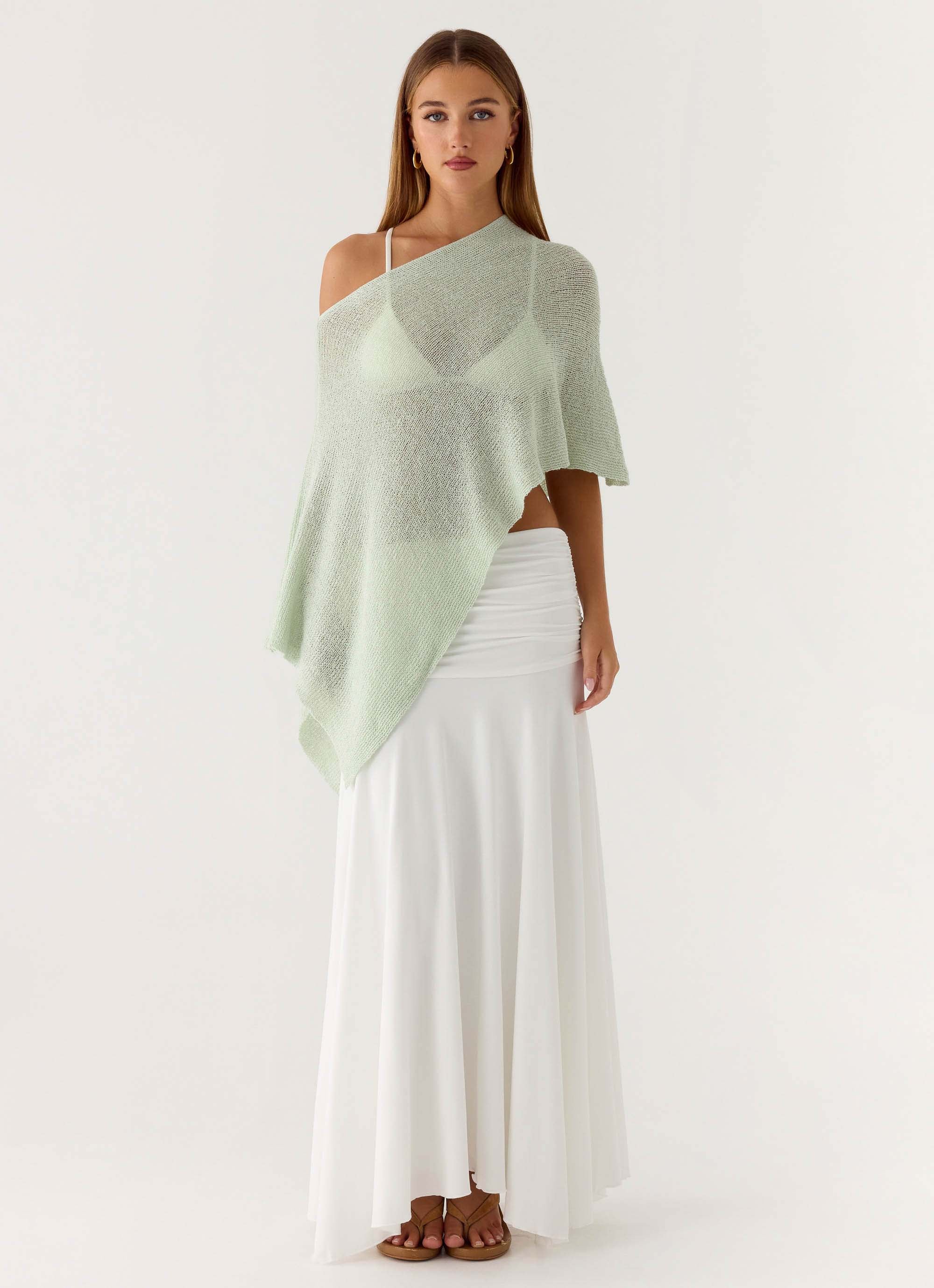 Yas Knit Cape Green