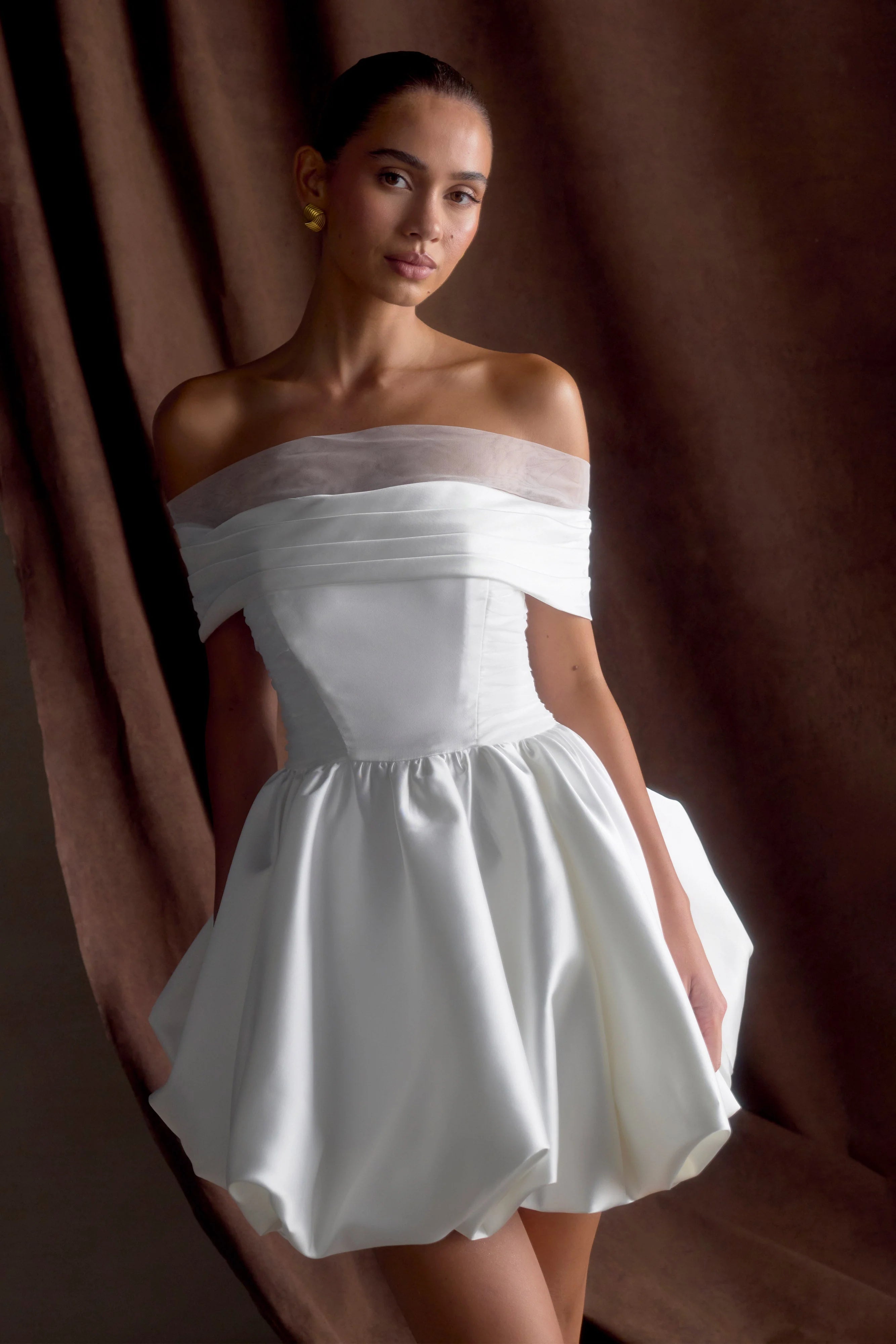 Lauretta Off Shoulder Mini Dress White