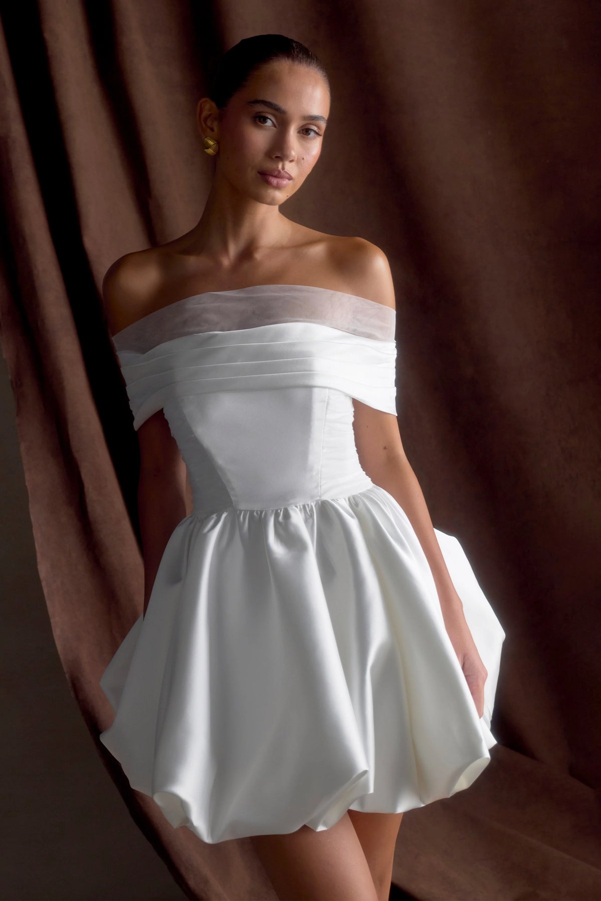Lauretta Off Shoulder Mini Dress White